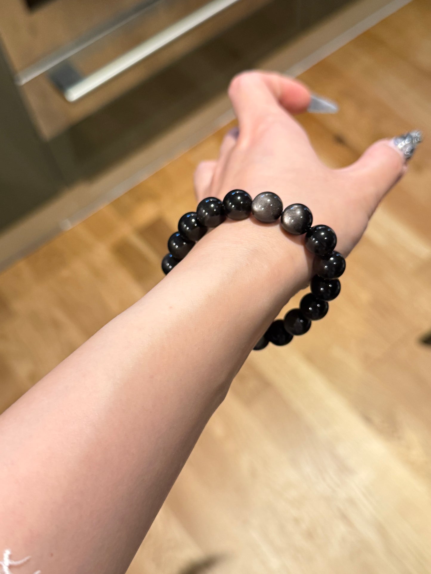 Silver Obsidian Bracelet