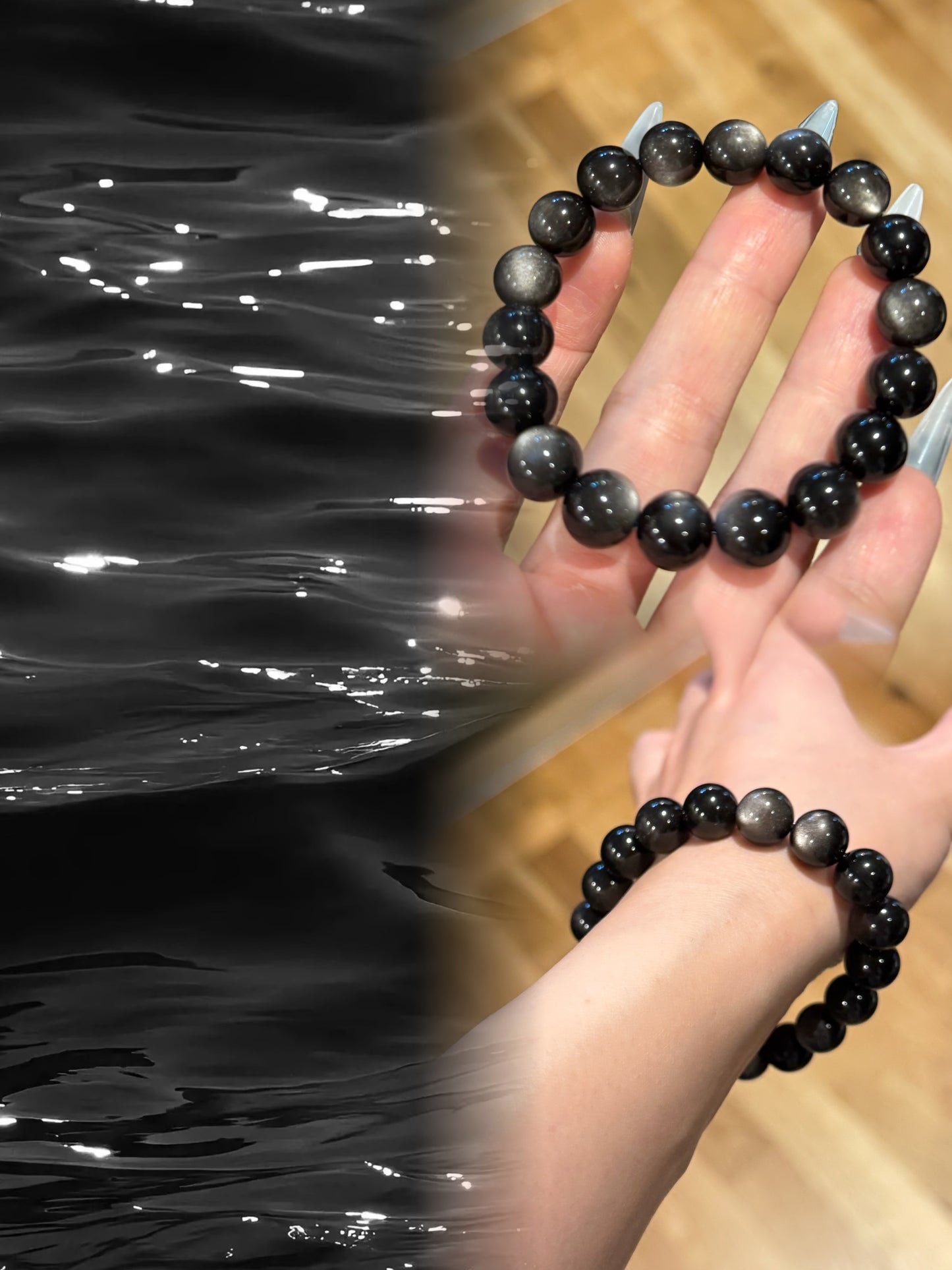 Silver Obsidian Bracelet