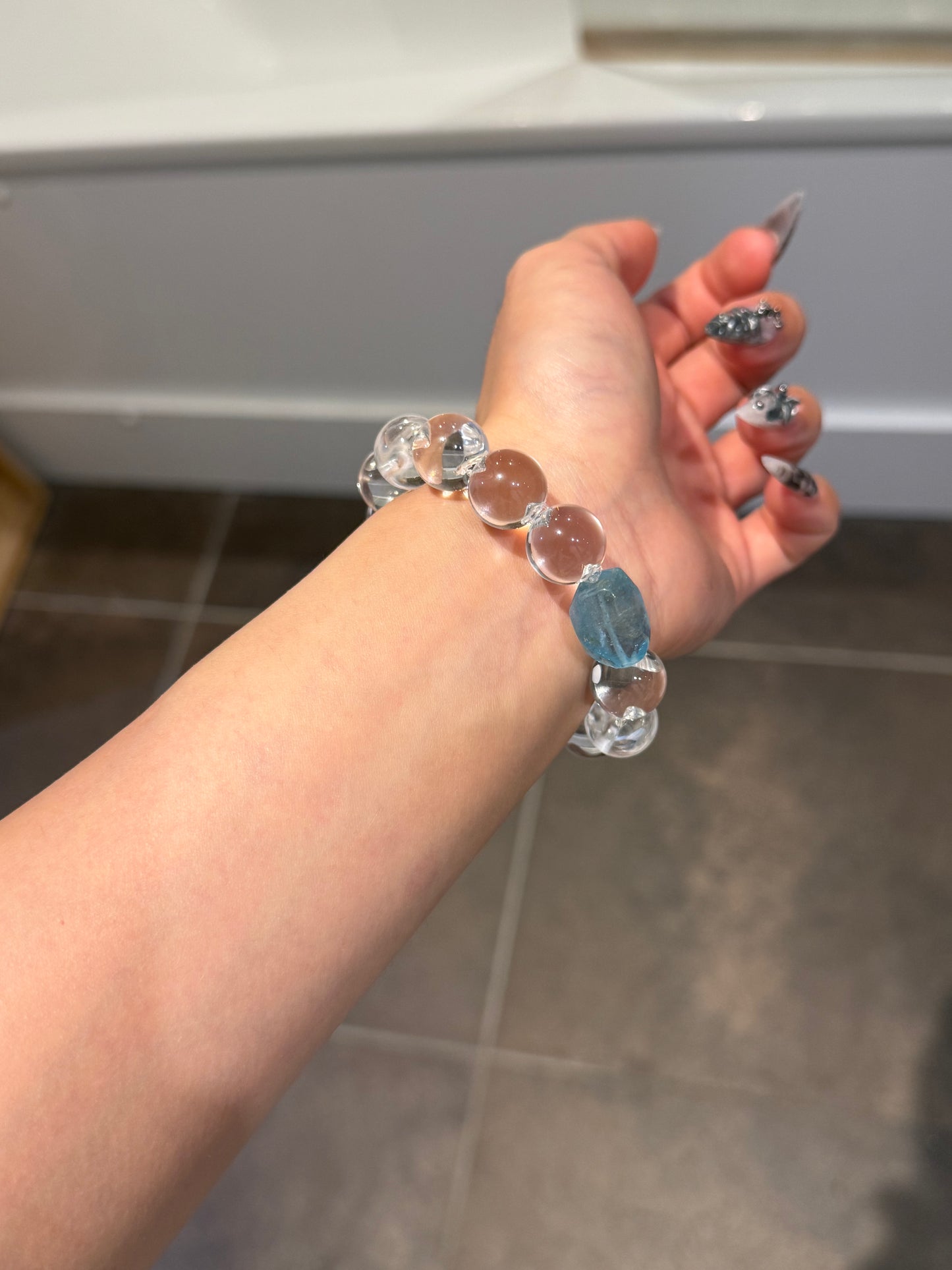 Clear Quartz and Blue Topaz Energy Bracelet
