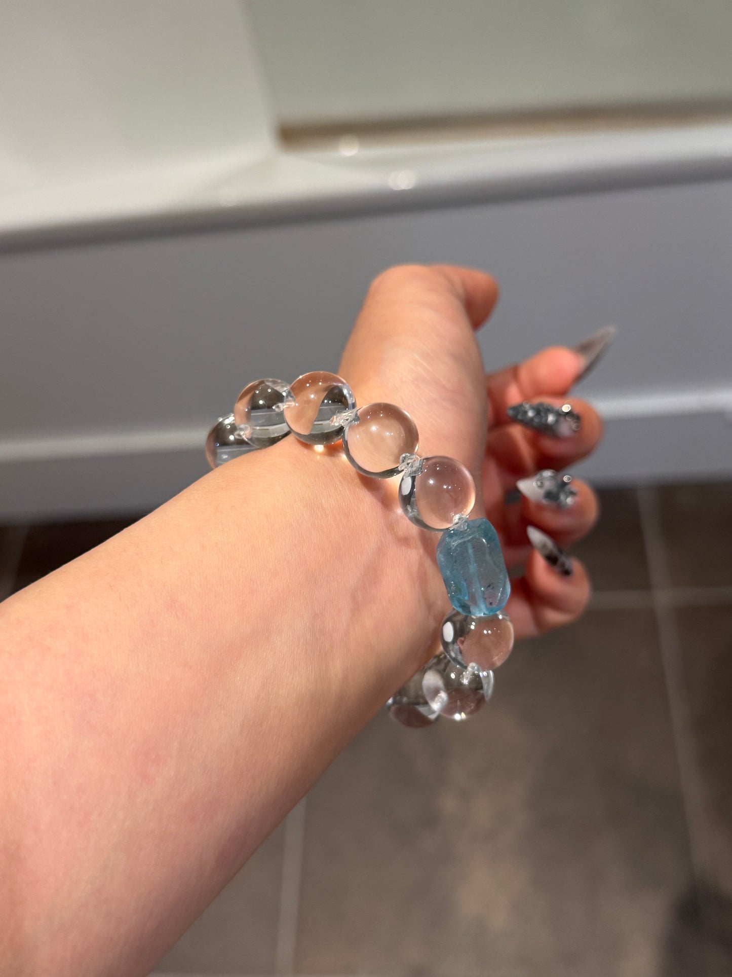 Clear Quartz and Blue Topaz Energy Bracelet