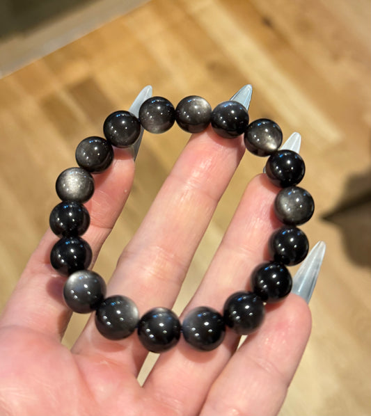 Silver Obsidian Bracelet