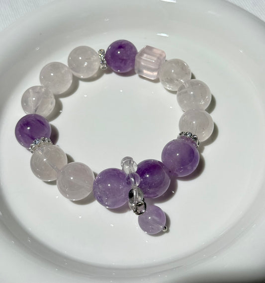 Amethyst and Rose Quartz Harmony Bracelet
