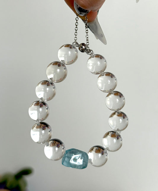 Clear Quartz and Blue Topaz Energy Bracelet